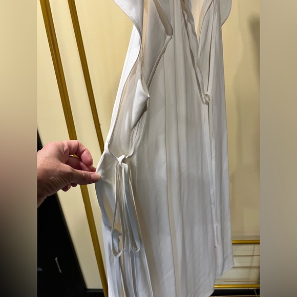 Chloe Milk Flutter Sleeve Tie Dress - Picture 2 of 8